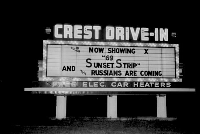 Crest Drive-In Theatre - OCT 18 2015 PHOTO OF 1973 ERA MARQUEE